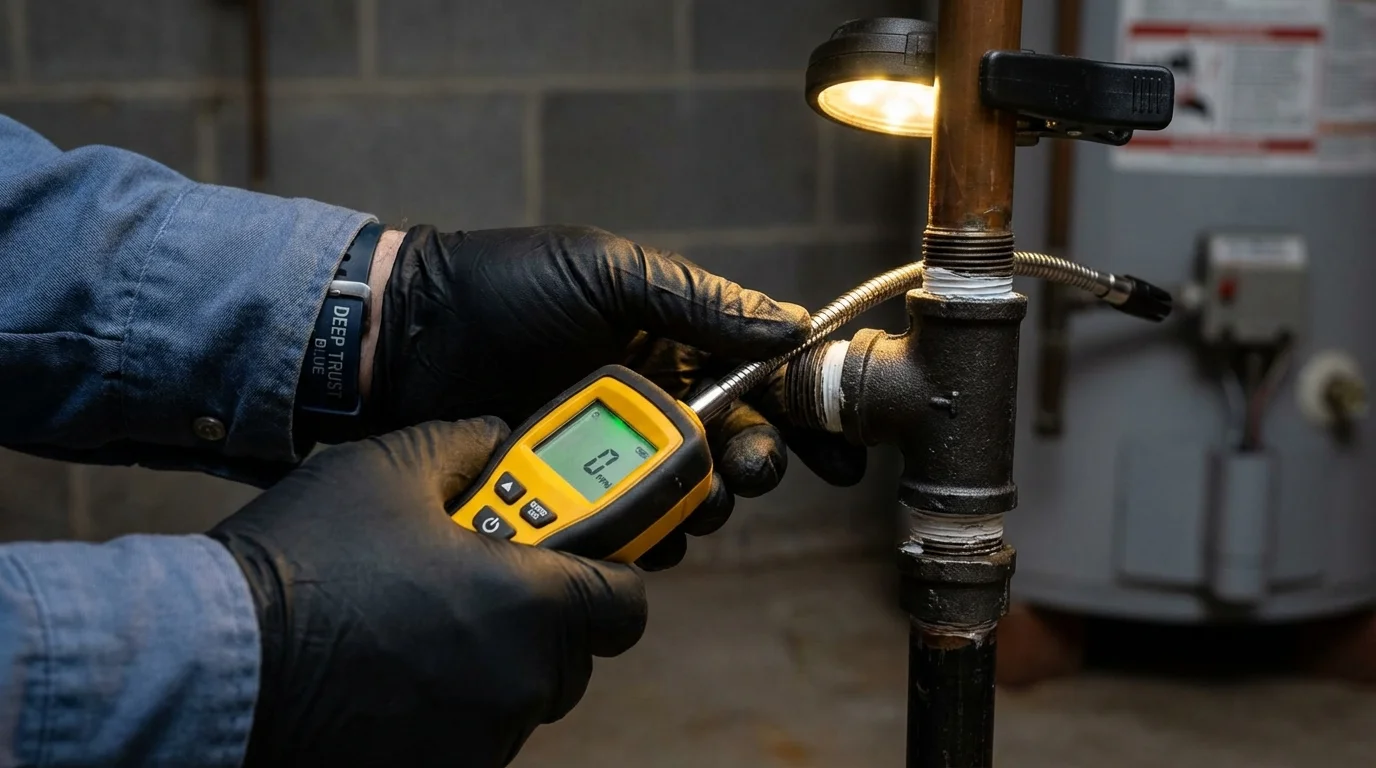 Gas leak detection with electronic sniffer by Johns Plumbing LLC in Carrabelle