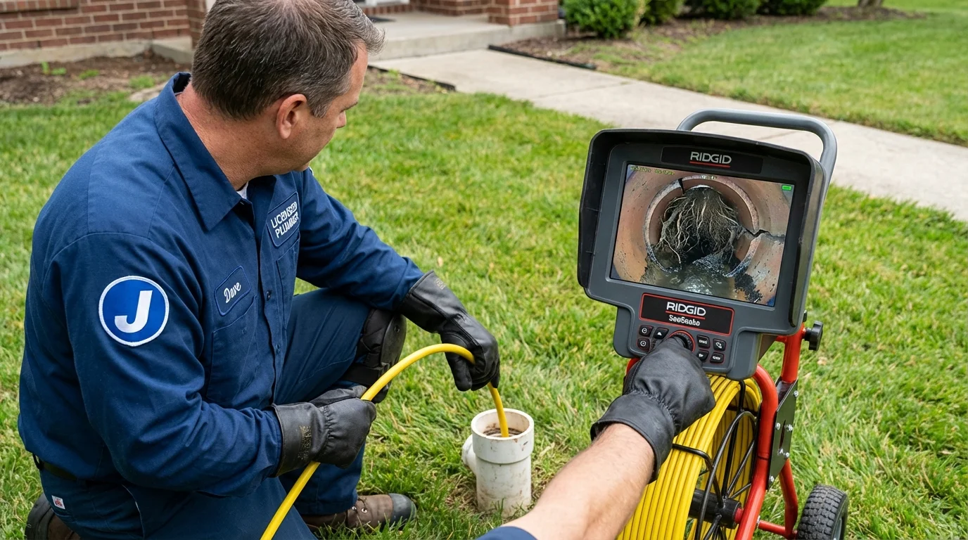 Sewer camera inspection being performed by Johns Plumbing LLC in Carrabelle