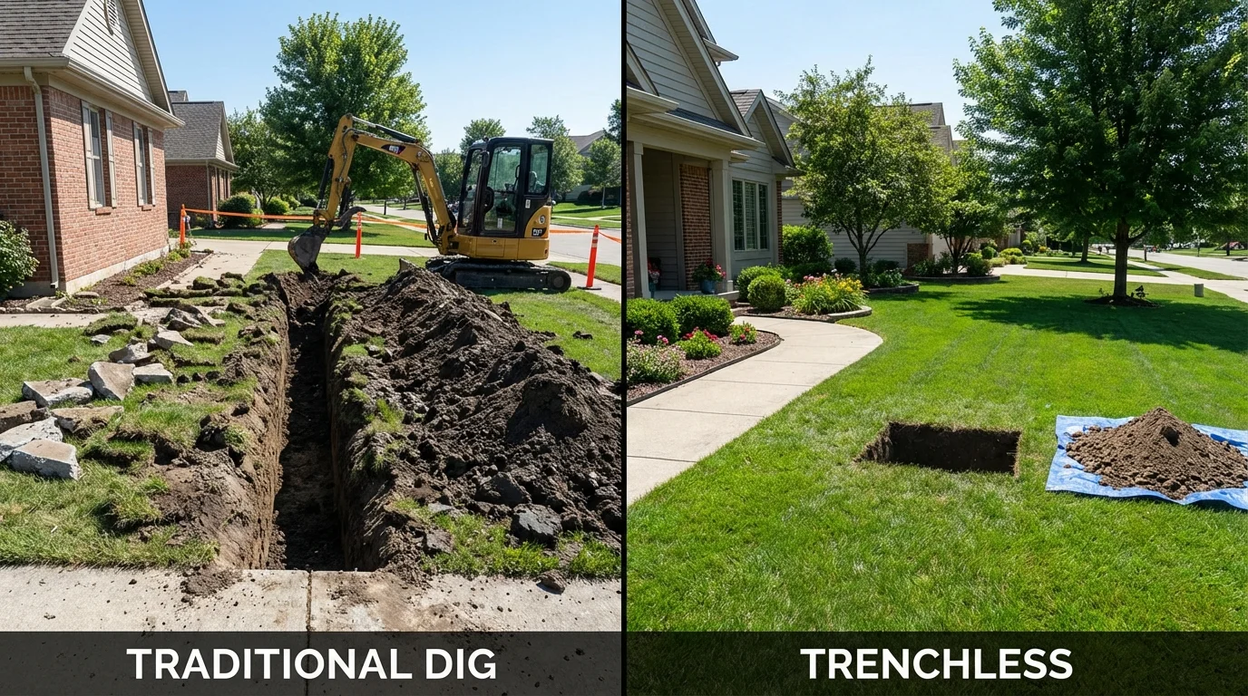 Trenchless sewer repair with minimal yard damage versus traditional excavation in Carrabelle, FL